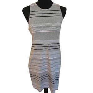 Lou & Grey Womens Striped Racerback Sleeveless Summer Tank Dress Gray XS